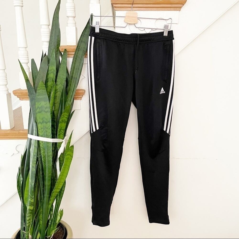 Adidas black and white 3 stripes sweat pants size Medium
